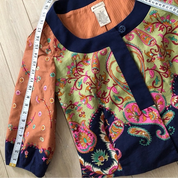 Anthropologie Elevenses Bohemian Floral Print Jacket Size 8 - Picture 6 of 16